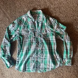 Men BKE buckle vintage brand relax fit button up shirt size small